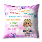 I Dream Big, I Am Brave, Cartoon Girl With Planets And Stars