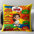 I Am Enough, Kind, Loved, Unique, Comic Style Design - Personalized Custom Pillow, Insert Included - KID385_PLW