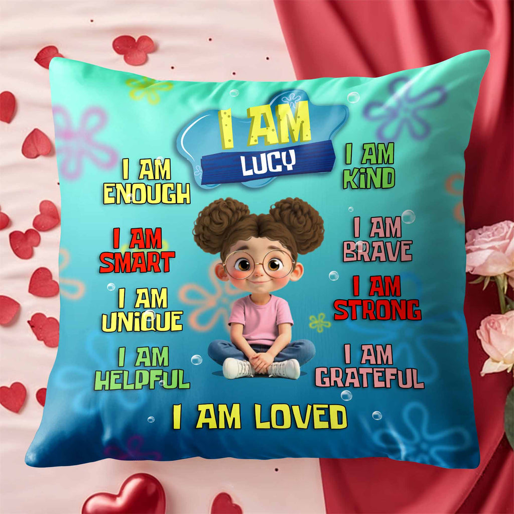 I Am Enough, Empowerment Affirmation Pillow For Girls