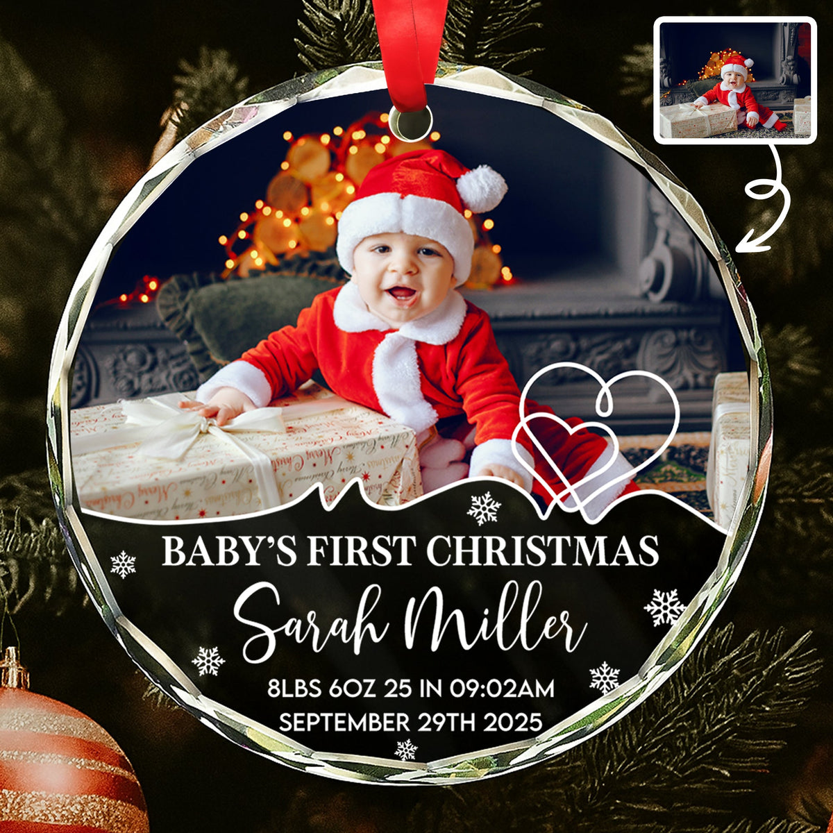 Baby's First Christmas Celebration With Tree And Gifts