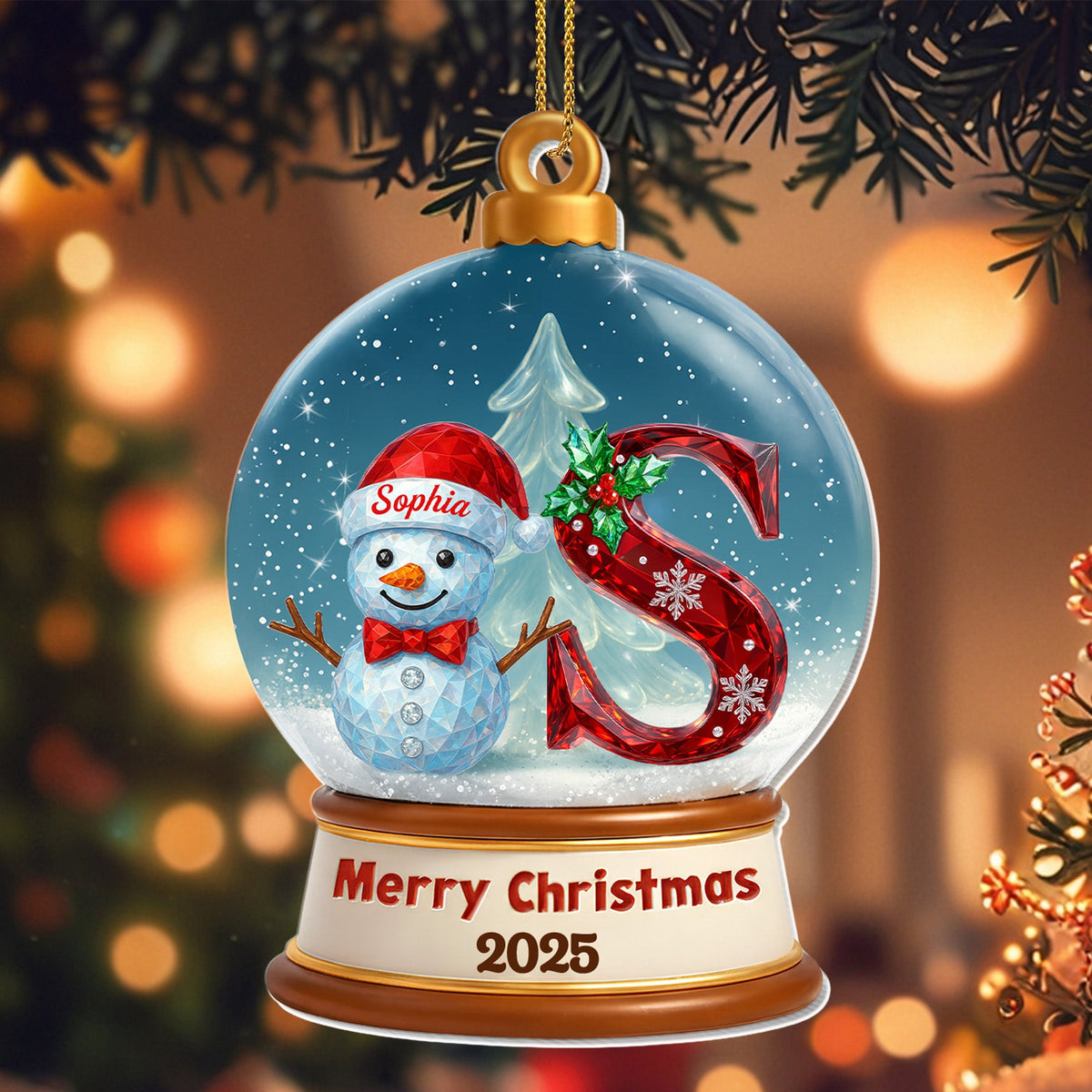 Merry Christmas Snowman and Christmas Tree