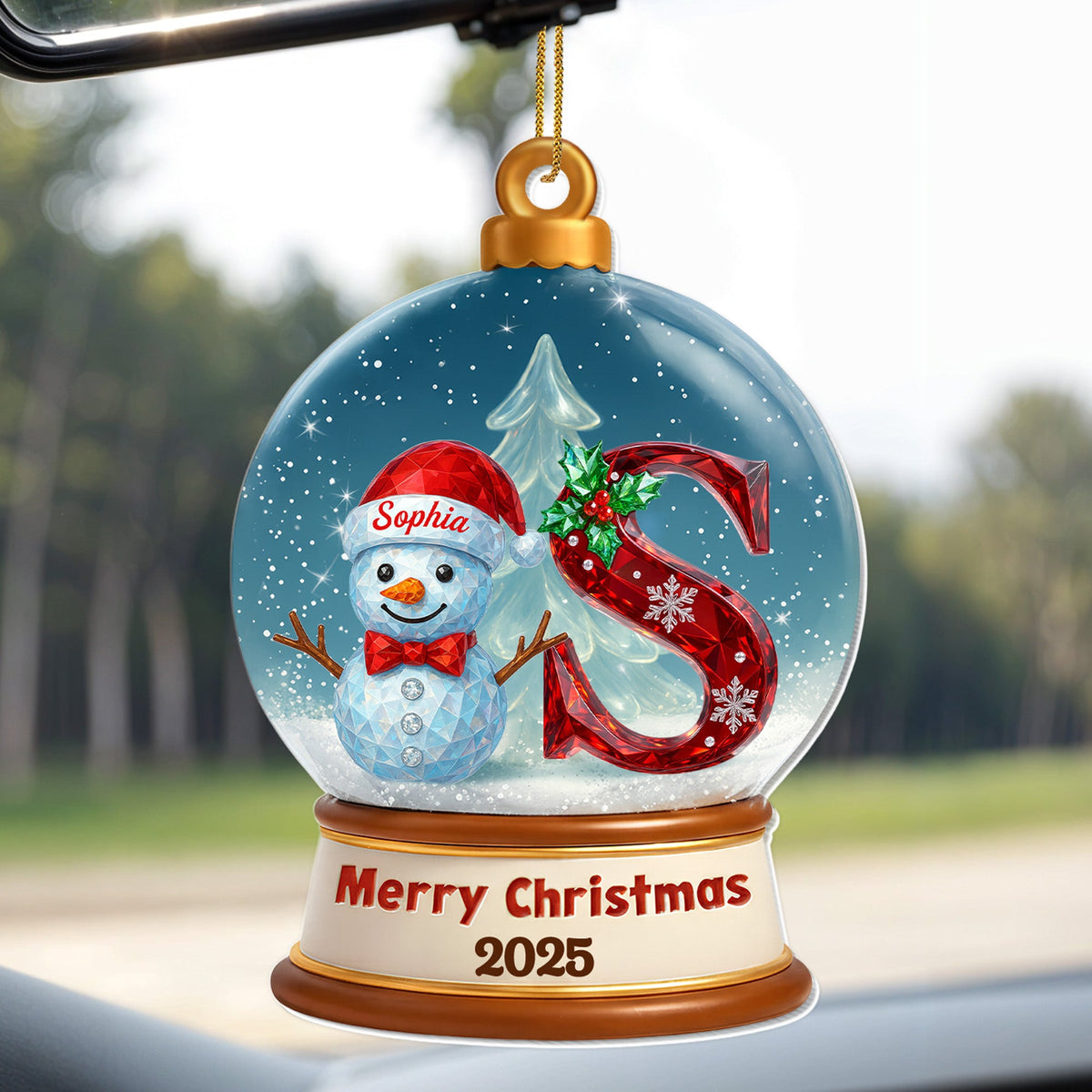 Merry Christmas Snowman and Christmas Tree