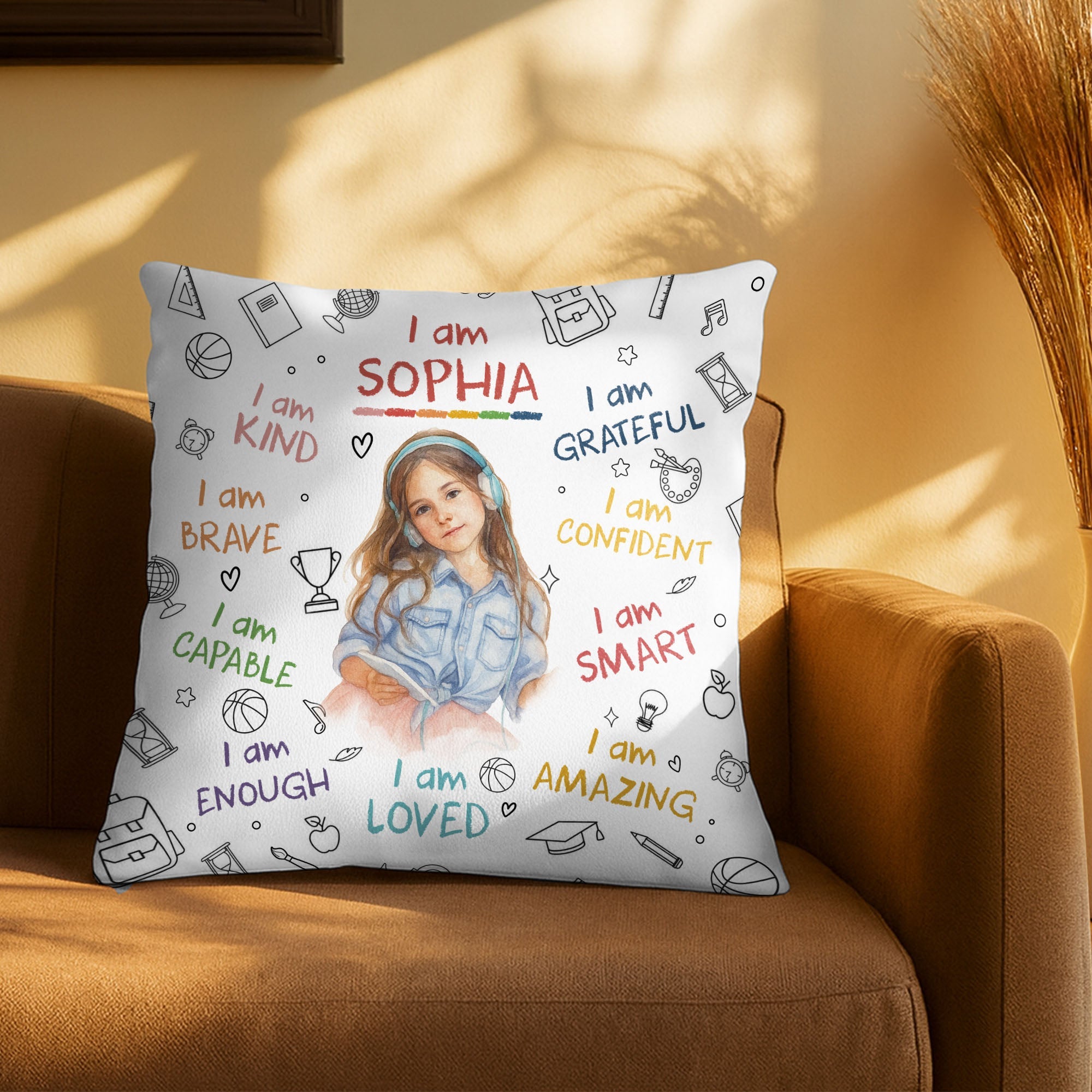 I Am Kind, Brave, Capable, Enough, Loved, Amazing Pillow