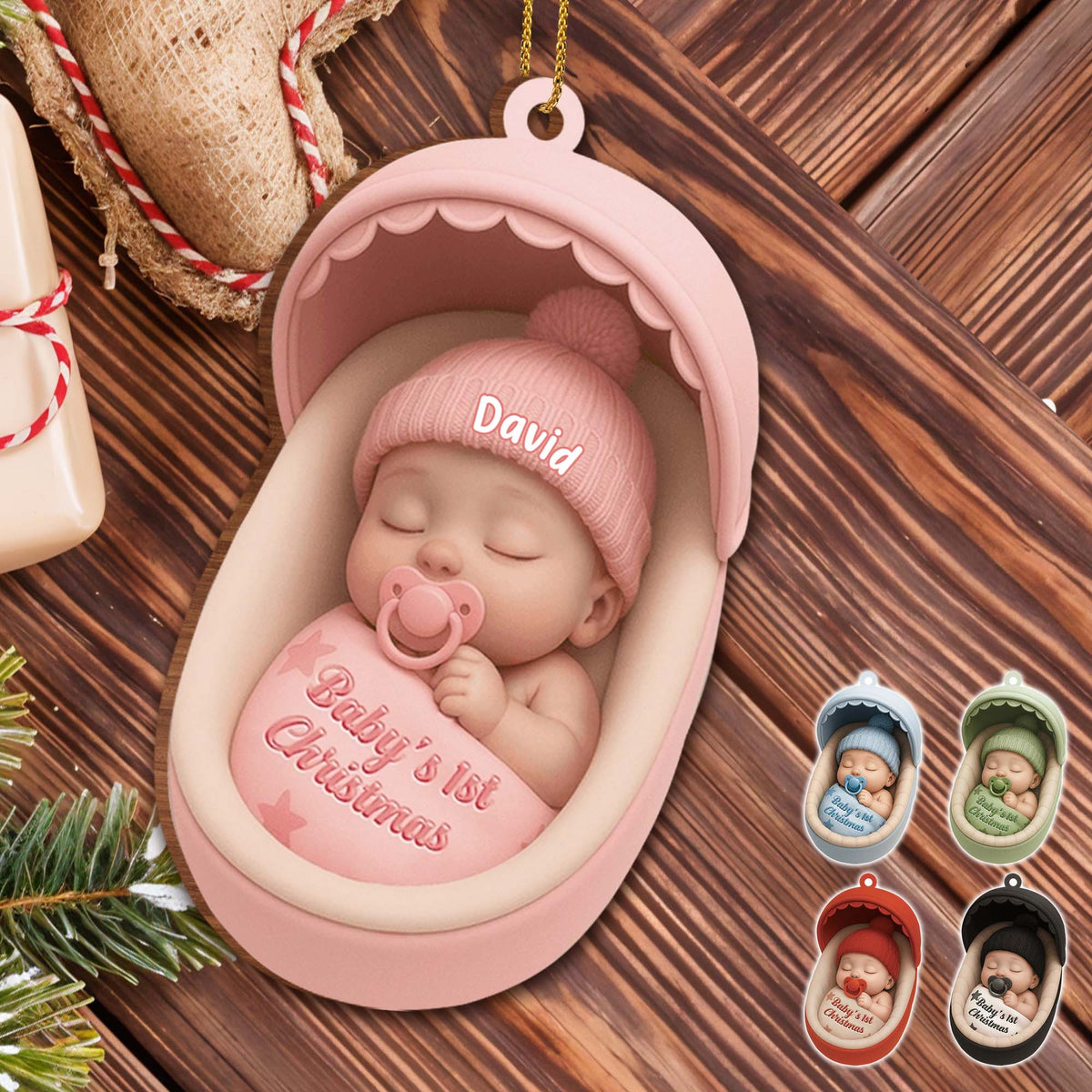 Baby's 1st Christmas, Sweet Baby In A Cradle