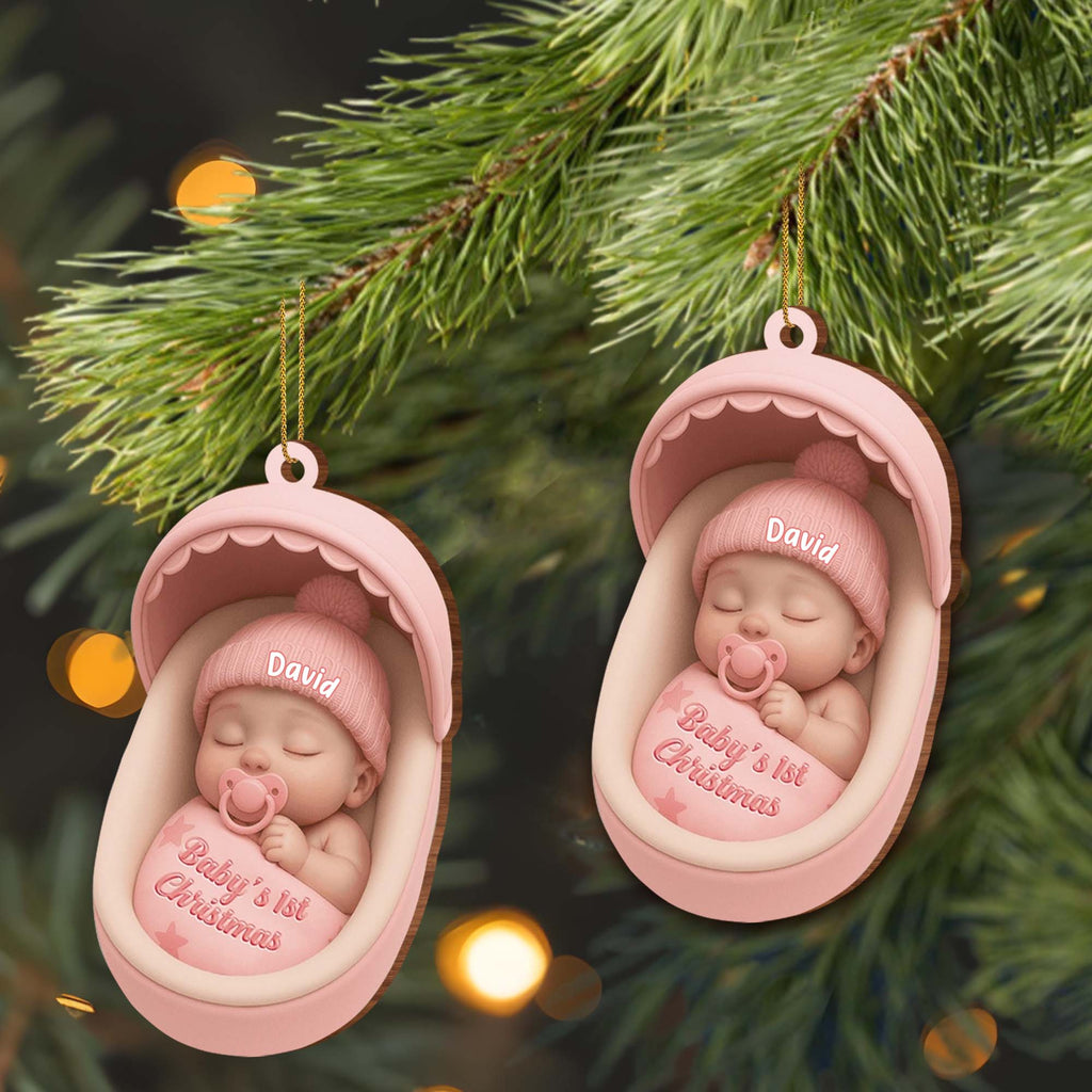 Baby's 1st Christmas, Sweet Baby In A Cradle