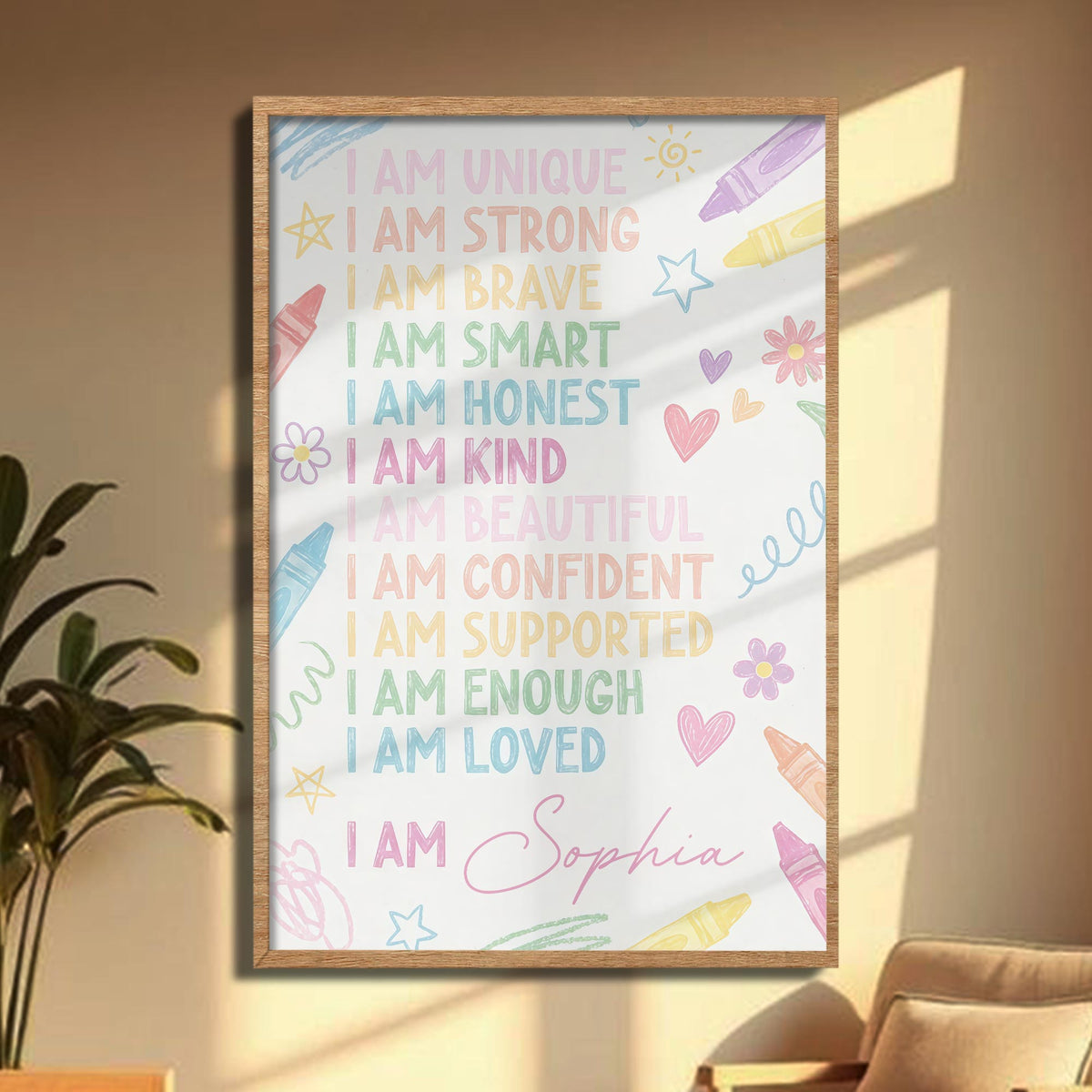 I Am Unique, I Am Strong, Empowering Message Poster