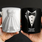 Elegant Groom Suit Design Tuxedo - Personalized Custom Black Mug - CPL429_BMUG