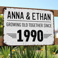 Growing Old Together, A Timeless Journey - Personalized Metal Sign - CPL066_MSIGN