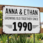 Growing Old Together, A Timeless Journey - Personalized Metal Sign - CPL066_MSIGN