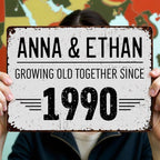 Growing Old Together, A Timeless Journey - Personalized Metal Sign - CPL066_MSIGN