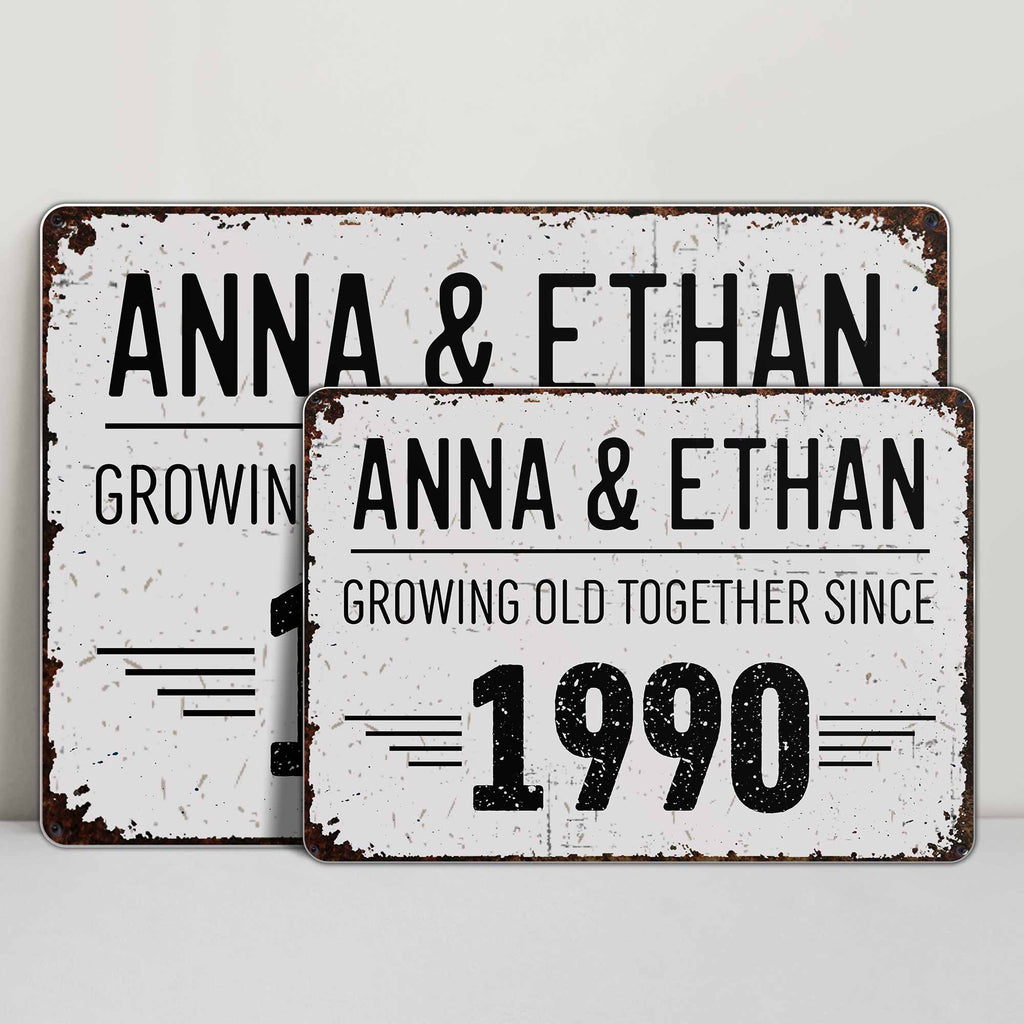 Growing Old Together, A Timeless Journey - Personalized Metal Sign - CPL066_MSIGN
