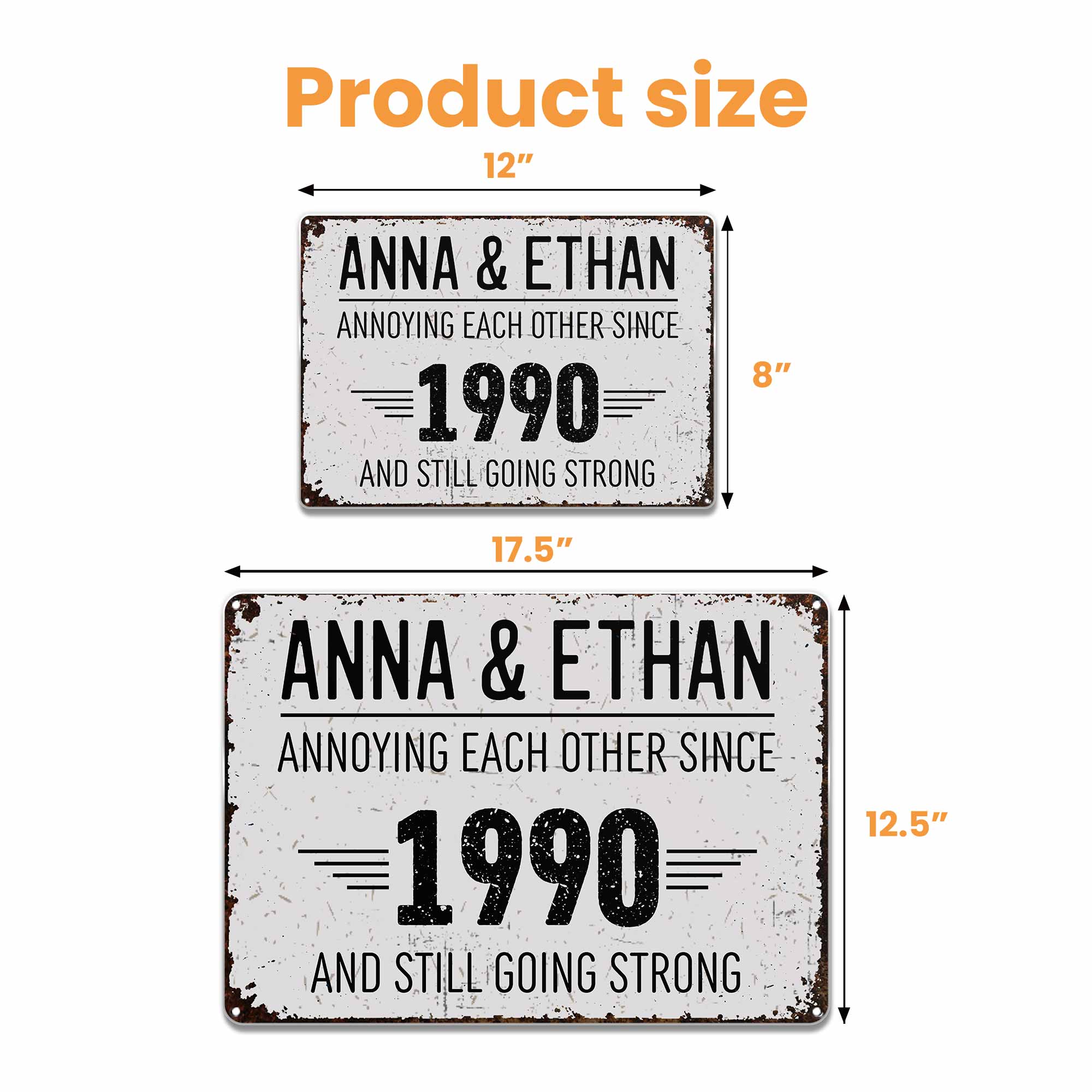 Annoying Each Other Since And Still Going Strong Rustic Sign - Personalized Metal Sign - CPL050_MSIGN