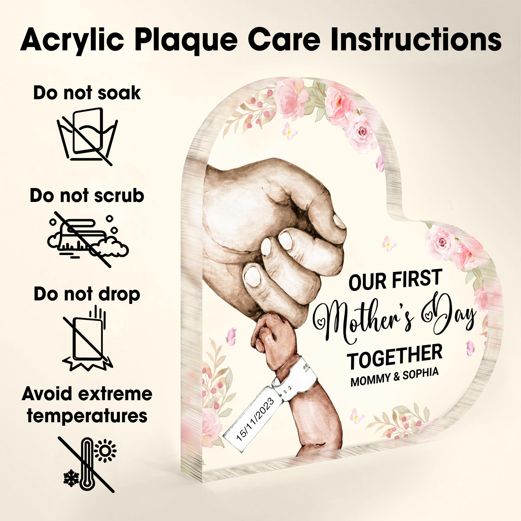 Our First Mother's Day Together, Grasping Hands and Flowers