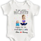 Personalized Mom & Baby Onesie: "Best Mommy... Thanks for Wiping!" - To the World's Best Mommy, Thank You For Wiping My Bum and Stuff, Mom and Baby