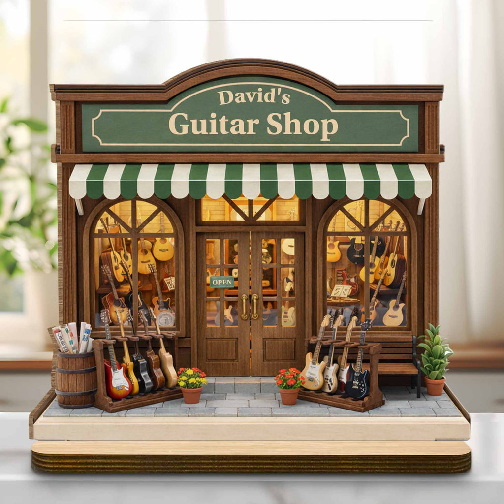 Guitar Shop With Miniature Musical Instruments