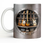 A Legendary Collection Electric Guitars And Amps In Metal Rack