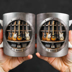 A Legendary Collection Electric Guitars And Amps In Metal Rack