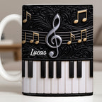 Personalized Music Note Design With Piano Keys - Personalized Custom Coffee Mug - MUSIC024_MG