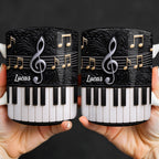 Personalized Music Note Design With Piano Keys - Personalized Custom Coffee Mug - MUSIC024_MG