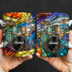 Music Is The Heartbeat Of The Soul Colorful Drum Set - Personalized Custom Coffee Mug - MUSIC060_MG