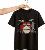 Drummer Personalized Custom Drum Set With 3D Embroidery - Personalized Custom Unisex T-shirt, Hoodie - MUSIC069_BBAS