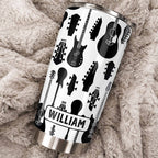 A Life Full Of Music And Guitars Pattern With Musical Instruments - Personalized Custom Stainless Steel Tumbler 20oz 30oz - MUSIC083_TB