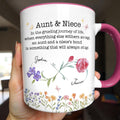 Aunt & Niece Everlasting Bond With Flowers And Butterfly