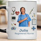 Registered Nurse With Stethoscope And Medical Icons