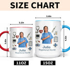Registered Nurse With Stethoscope And Medical Icons