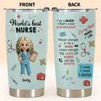World's Best Nurse, Medical Symbols - Personalized Custom Stainless Steel Tumbler 20oz 30oz - NUR061_TB