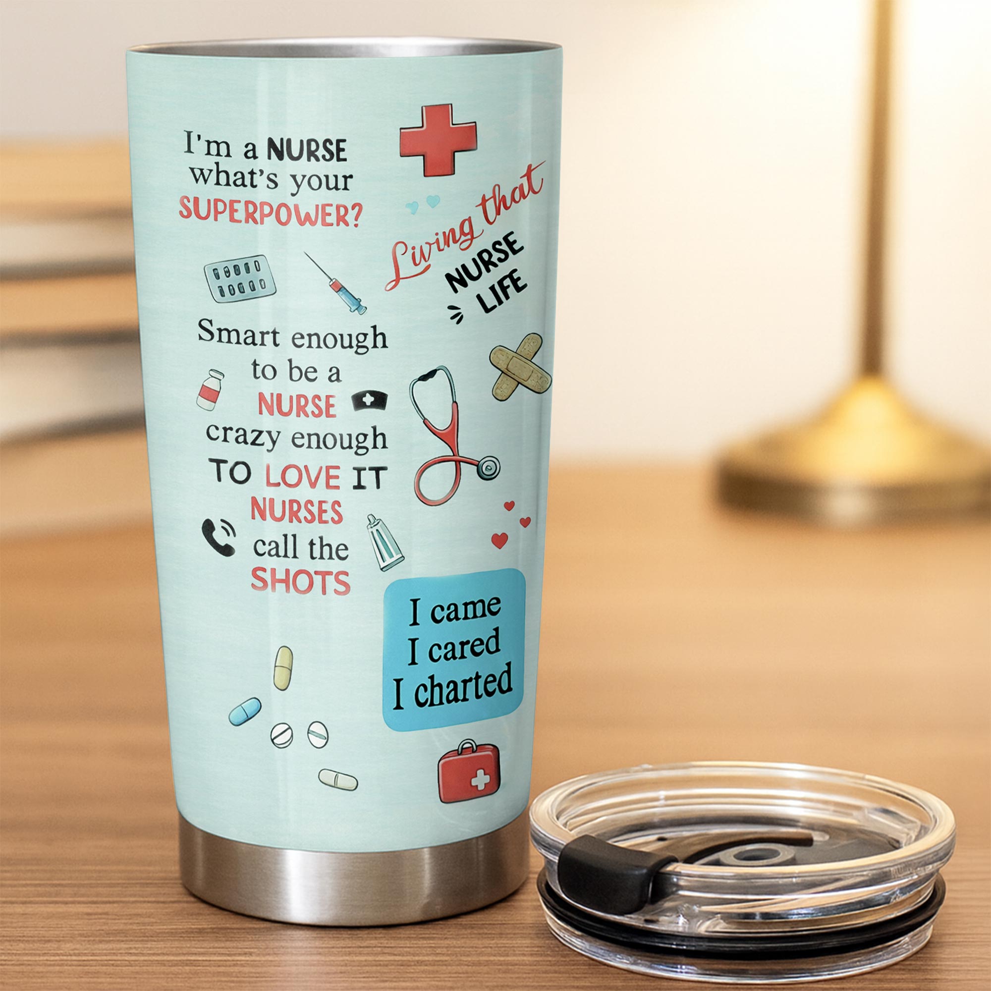 World's Best Nurse, Medical Symbols - Personalized Custom Stainless Steel Tumbler 20oz 30oz - NUR061_TB