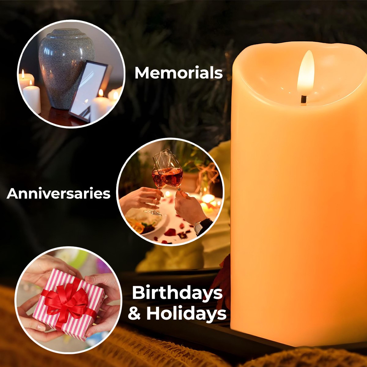To My Granddaughter, LED Candle With Butterflies And Stars - Personalized Custom LED Candle - GDT479_LECA