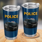 Honor And Serve With Commitment To Quality, Police Car and Badge