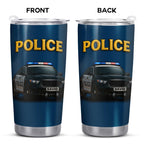 Honor And Serve With Commitment To Quality, Police Car and Badge