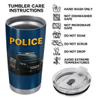 Honor And Serve With Commitment To Quality, Police Car and Badge