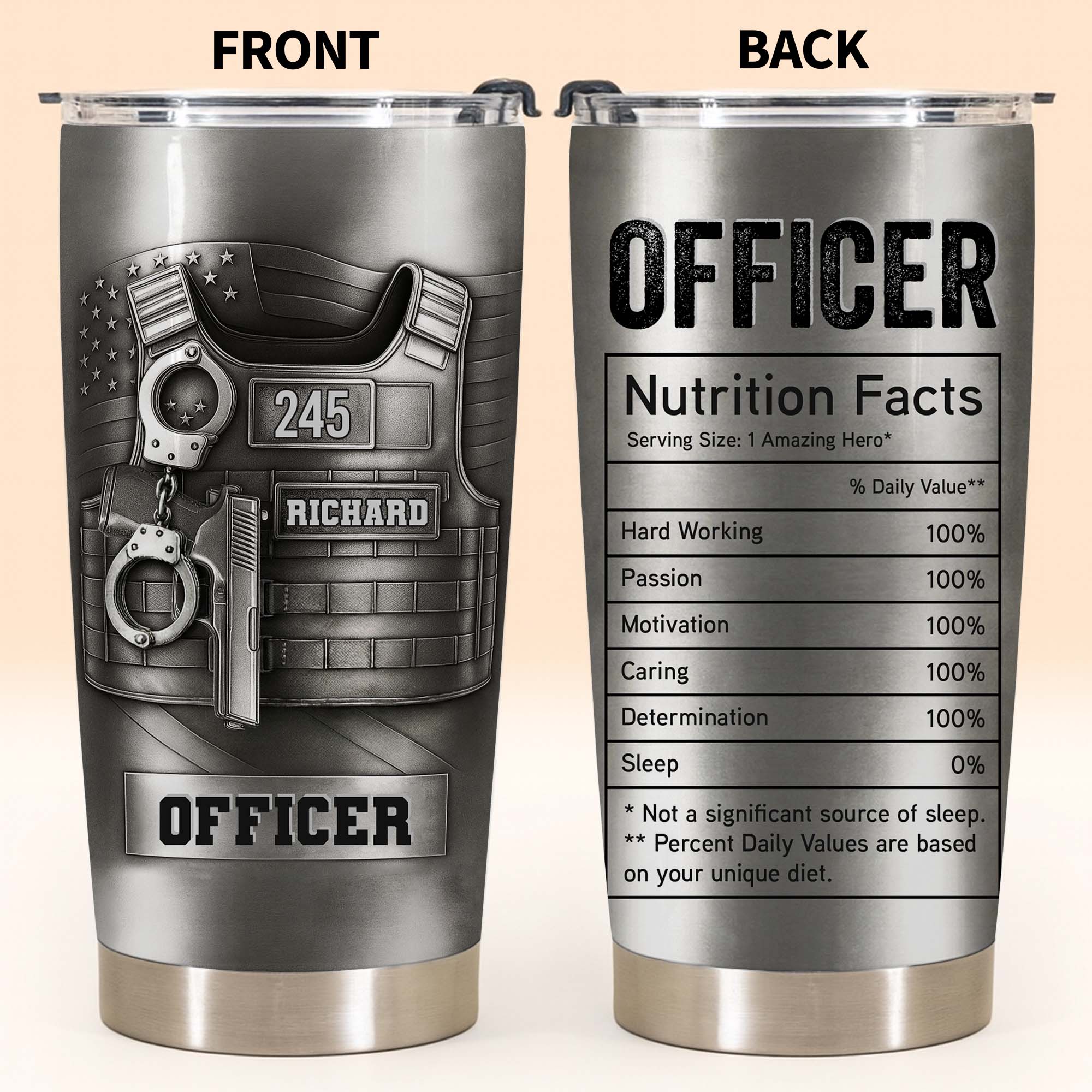 Celebrating Our Courageous Officers, Police Badge, Handcuffs, Gun