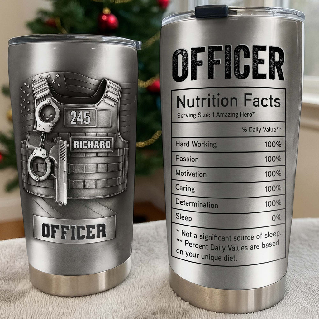 Celebrating Our Courageous Officers, Police Badge, Handcuffs, Gun