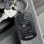 Officer Tactical Police Vest And American Flag Dog Tag