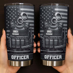Officer Tactical Vest With American Flag And Handcuffs Design