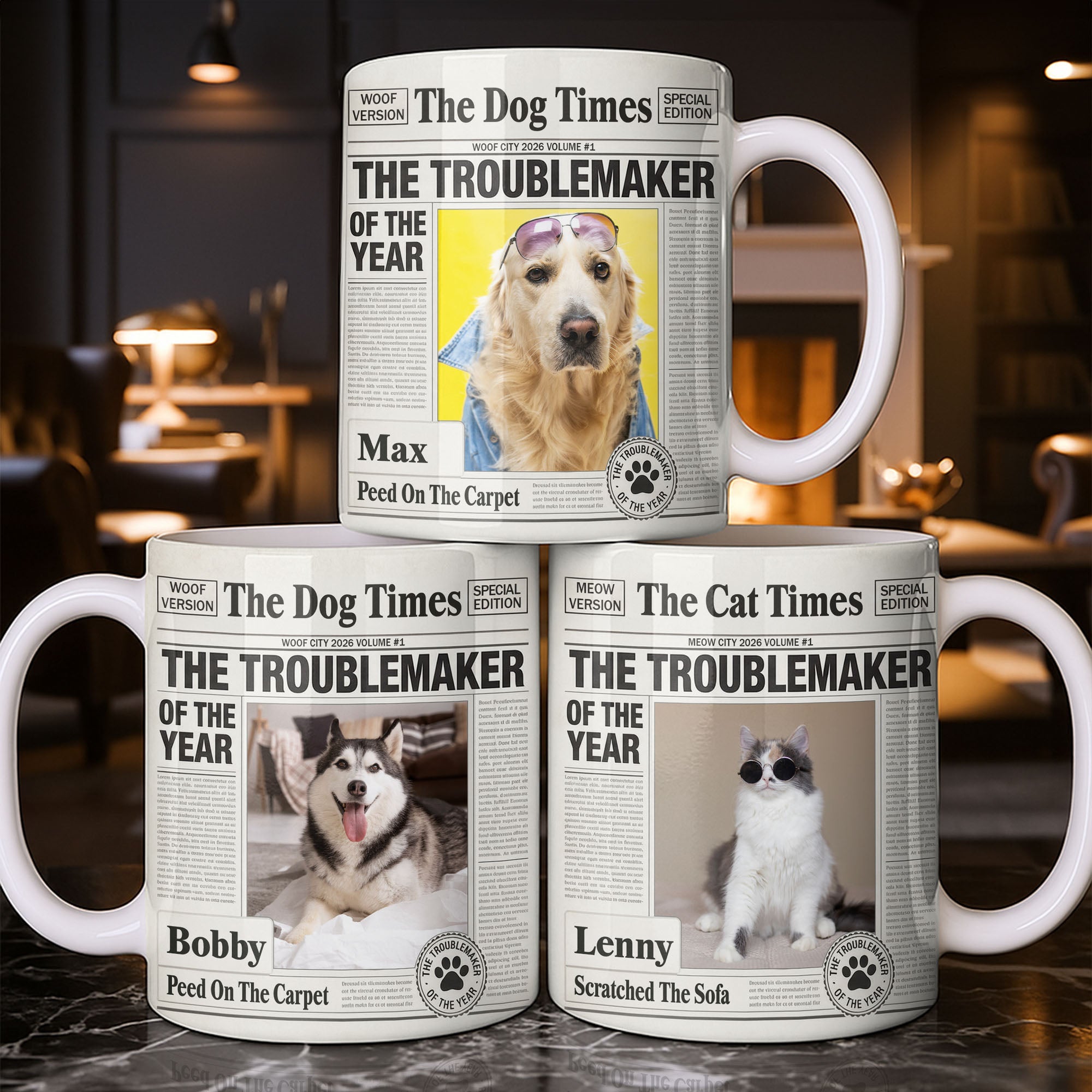 The Troublemaker Of The Year Dog Coffee Mug
