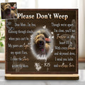 Dear Mom, I'm Free, Memorial Wood Plaque For Dog - Personalized Custom 2-Layer Wood Plaque With Flat Base - PME021_WPLA