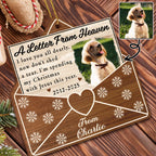 A Letter From Heaven, Dog And Snowflakes Ornament - Personalized Custom Wood Ornament, Custom Shaped - PME119_WDO