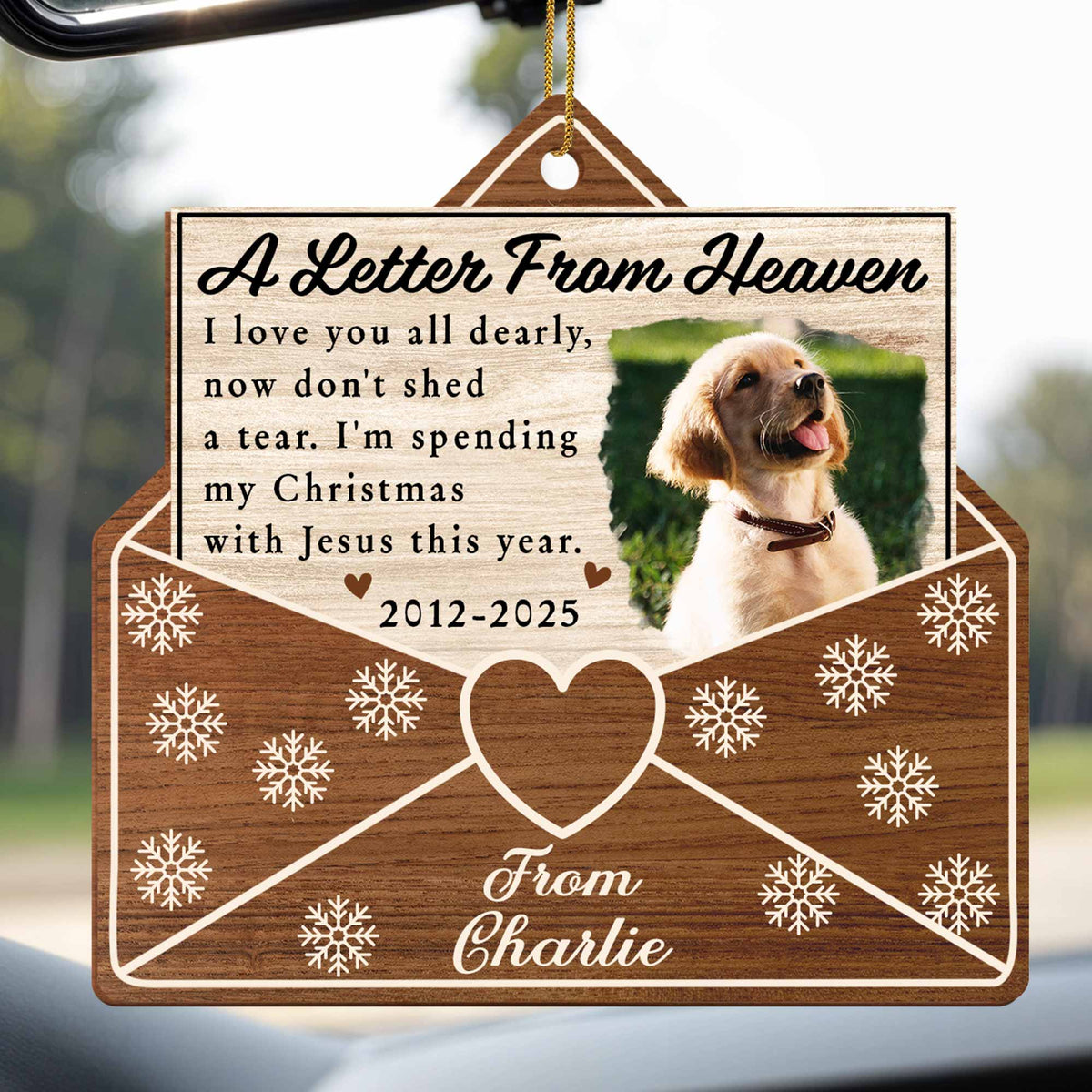 A Letter From Heaven, Dog And Snowflakes Ornament