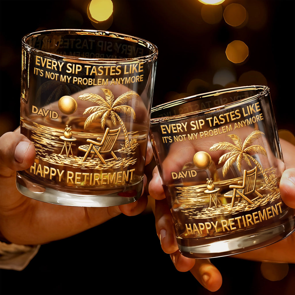 Every Sip Tastes Like Happy Retirement, Palm Trees Beach Chair Sun