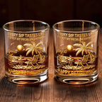 Every Sip Tastes Like Happy Retirement, Palm Trees Beach Chair Sun