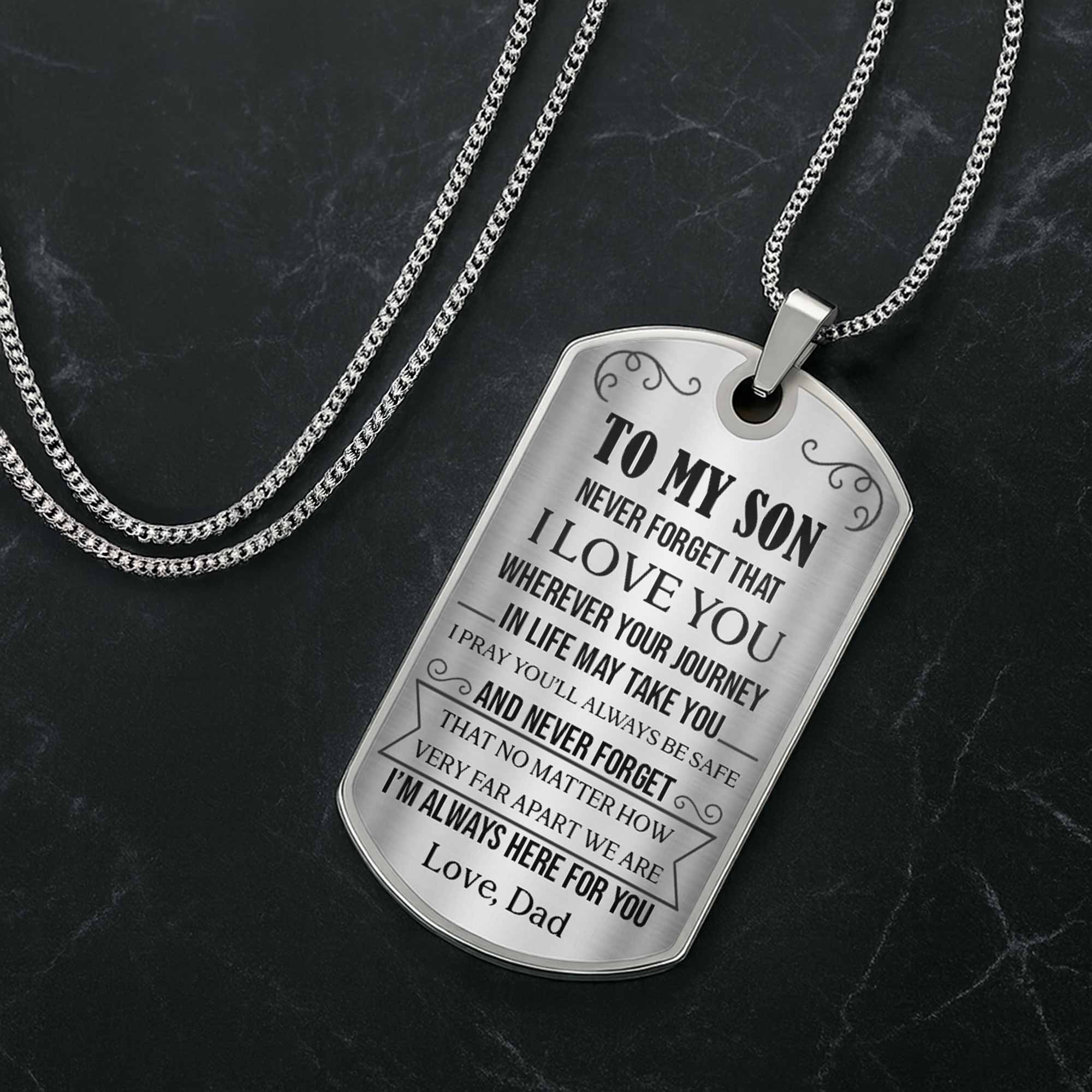 To My Son, Never Forget That I Love You, Tree And Bird Necklace