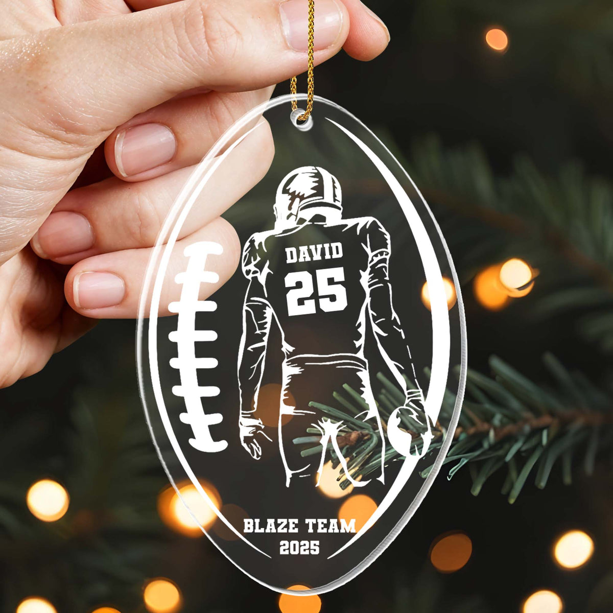Celebrate Team Spirit With Custom Football Player Ornament