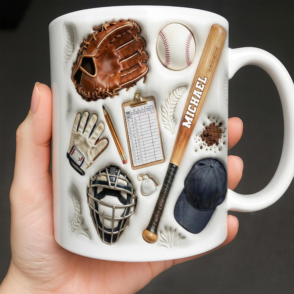 Personalized Baseball Sports Mug With Custom Name