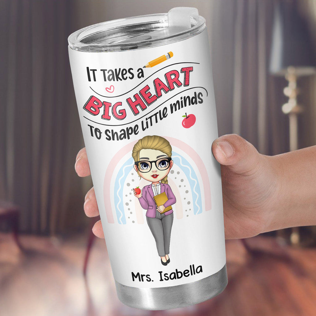 It Takes a Big Heart To Shape Little Minds, Cartoon Teacher Design