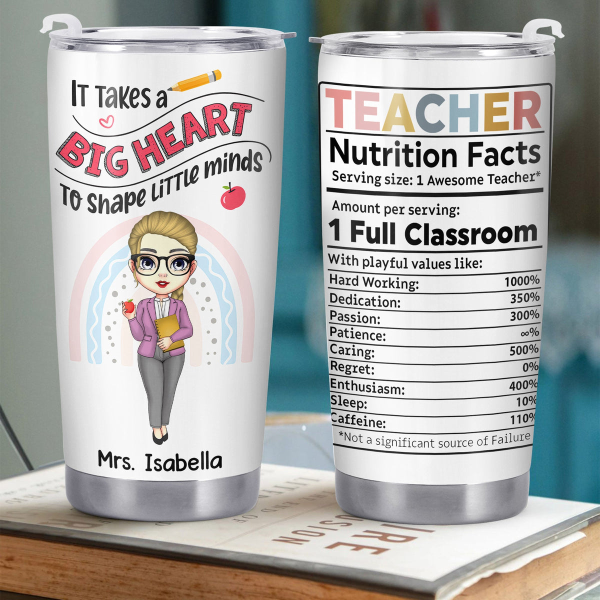It Takes a Big Heart To Shape Little Minds, Cartoon Teacher Design